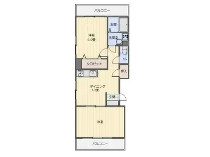 メゾン・サーブル(2DK/2階)の間取り写真