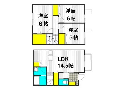 メゾンボヌールB棟(3LDK/1階)の間取り写真