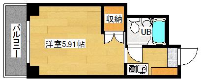 ヤスダ第二ビル(1K/2階)の間取り写真
