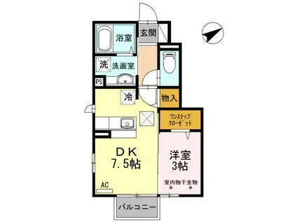 D-ROOM椿(1DK/1階)の間取り写真