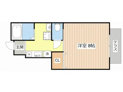 サークル23(1K/1階)の間取り写真