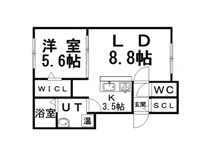 DURARE(1LDK/1階)の間取り写真