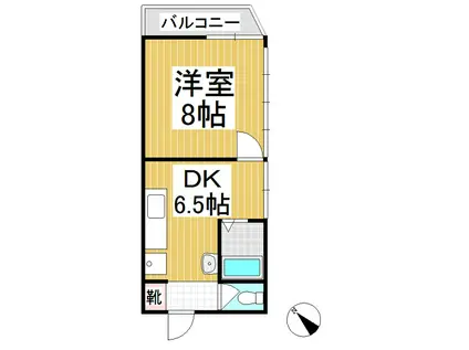 馬場田ビル(1DK/2階)の間取り写真