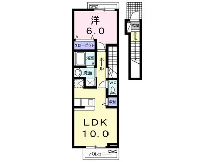 ピチカートA(1LDK/2階)の間取り写真