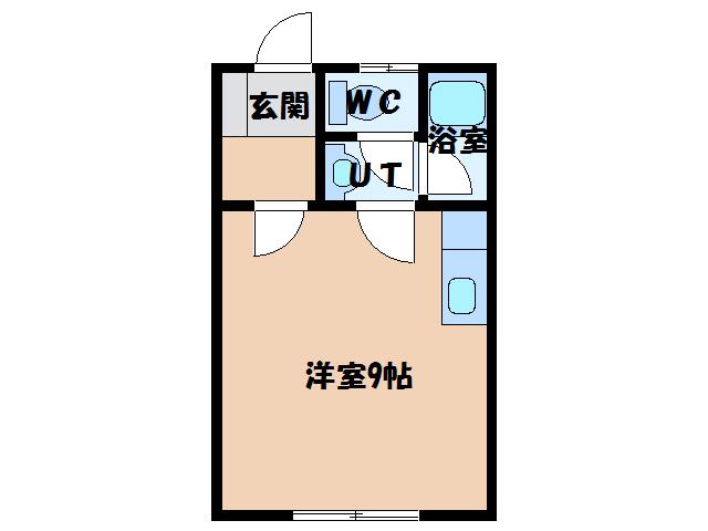 ピースフル時館(ワンルーム/1階)の間取り写真