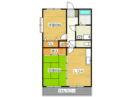 フォーレスト壱番館(2LDK/4階)の間取り写真
