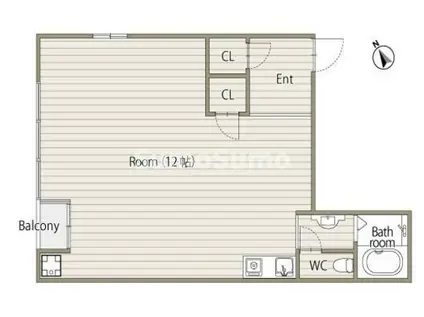 VILLA MARIA熊内町(ワンルーム/3階)の間取り写真