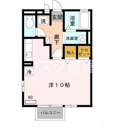 セジュール築地(ワンルーム/2階)の間取り写真