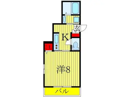 ノーマジーン(1K/2階)の間取り写真
