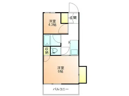 オーズハイツ(2K/2階)の間取り写真