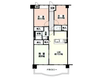 コンフォート和泉(3LDK/4階)の間取り写真