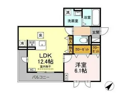 D-AVANCEつつじが丘II(1LDK/1階)の間取り写真