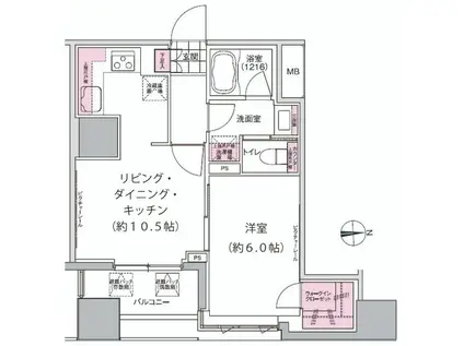 プレジリア東日本橋(1LDK/8階)の間取り写真