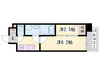 アルティザ(1DK/3階)の間取り写真