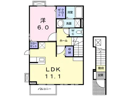 AIRAIII(1LDK/2階)の間取り写真