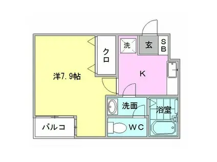 A-LEGATO鳥居西通(1K/3階)の間取り写真