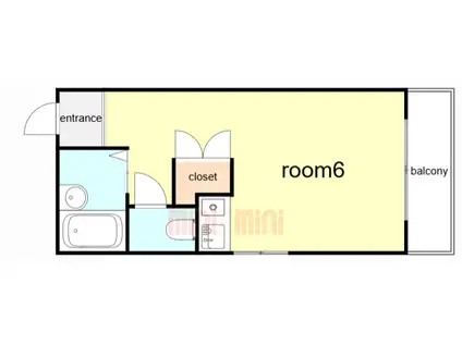 KY上沢(ワンルーム/5階)の間取り写真