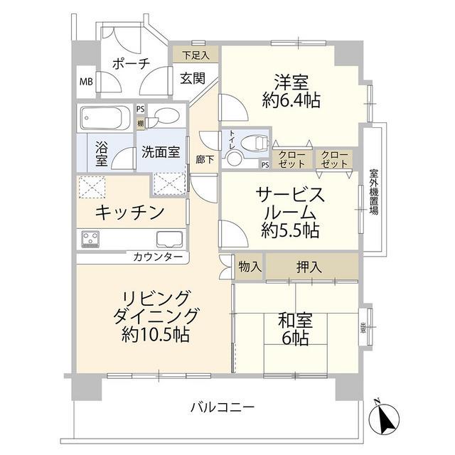 ダイアパレス茅ケ崎浜之郷(2SLDK/2階)の間取り写真