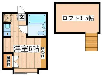 ディスタンス国領(ワンルーム/2階)の間取り写真