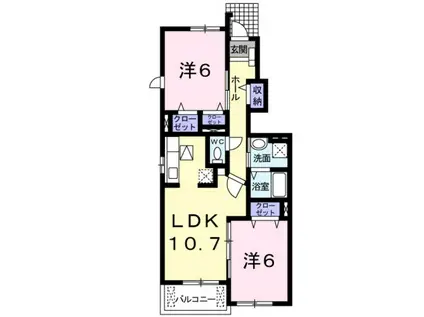 アーデン西浜III(2LDK/1階)の間取り写真