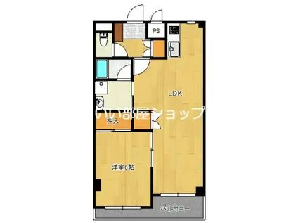 スカイハイ(1LDK/4階)の間取り写真