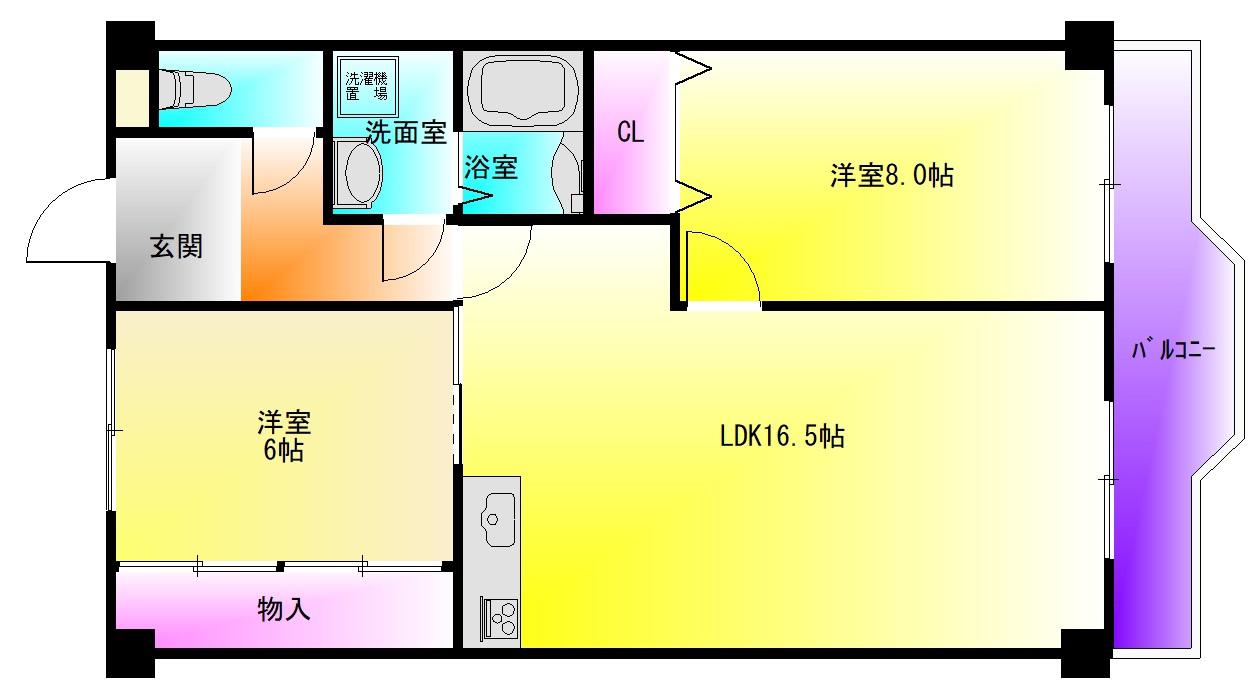 パレーシャル21(2LDK/4階)の間取り写真