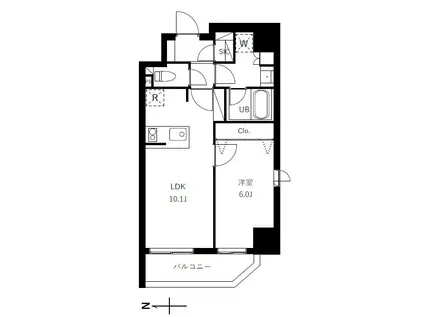 グランジット蔵前(1LDK/5階)の間取り写真