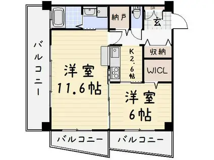 サンシャイン妙見表参道(2K/5階)の間取り写真