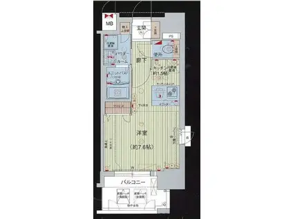 プレサンス名古屋STATIONビーフレックス(1K/8階)の間取り写真