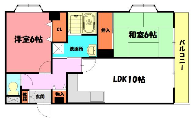 HOUSE20(2LDK/3階)の間取り写真