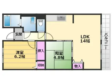 雅マンション(2LDK/3階)の間取り写真