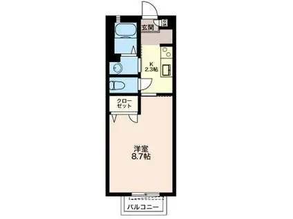 フルエクセルII(1K/1階)の間取り写真