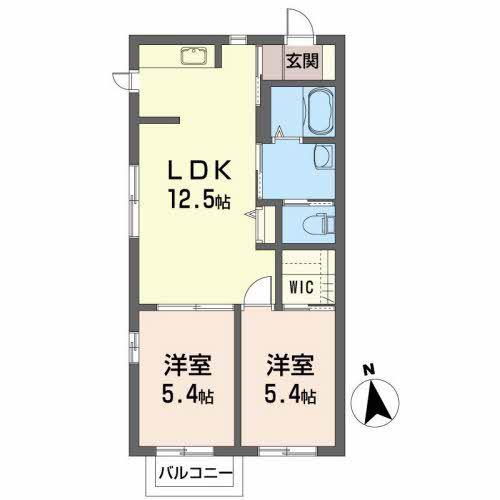 ジオディアスJV(2LDK/2階)の間取り写真