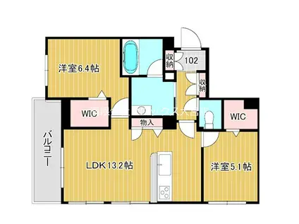 セゾレーナ(2LDK/1階)の間取り写真