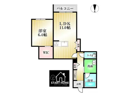 グリナージュ(2LDK/2階)の間取り写真