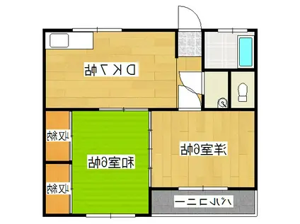 永野マンション(2DK/4階)の間取り写真