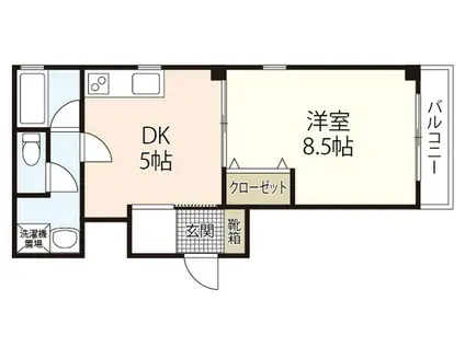 メゾン石川(1DK/4階)の間取り写真