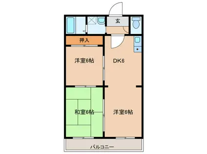 フォルテ木田(2LDK/3階)の間取り写真