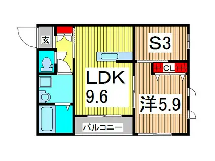 セピアA(1SLDK/1階)の間取り写真