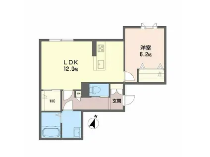 NOCE堂形(1LDK/2階)の間取り写真