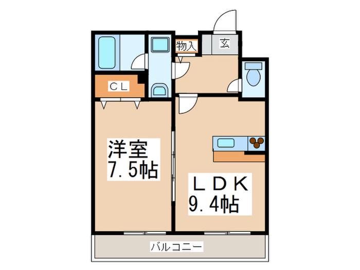 グランド-ル青葉(1LDK/4階)の間取り写真