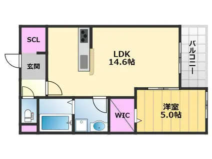 K2綾園(1LDK/3階)の間取り写真