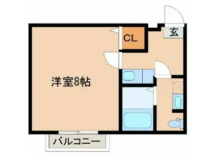 クレアフォーチュン連坊駅前(1K/3階)の間取り写真