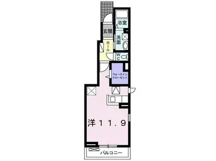 SOLARE(ワンルーム/1階)の間取り写真