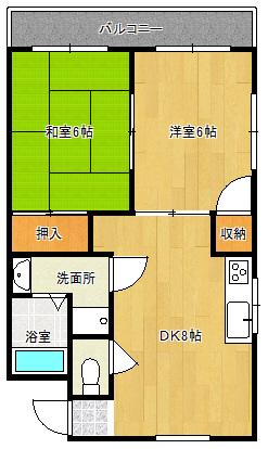 芦屋ビレッジ(2DK/5階)の間取り写真