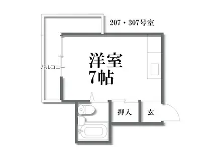 サンライズ宝ヶ池(ワンルーム/3階)の間取り写真