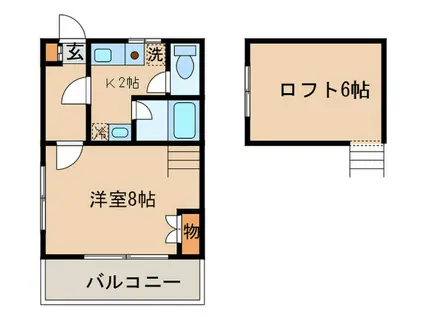 サウンドグレースPARTIII(1K/2階)の間取り写真