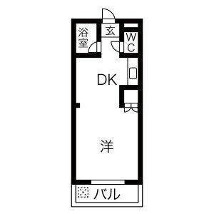 藤ヶ丘レジデンス(1DK/3階)の間取り写真