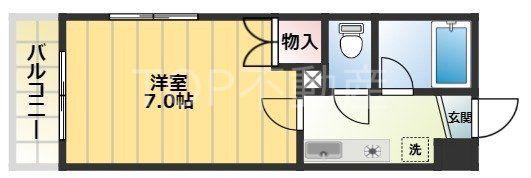 とうすい(1K/1階)の間取り写真