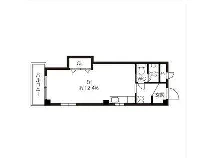 サイトービル(ワンルーム/1階)の間取り写真